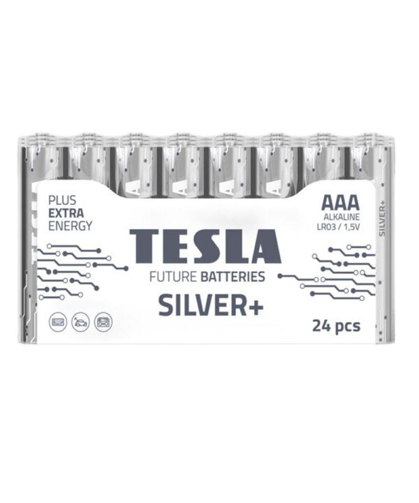 TESLA DRY BATTERIES AAA SILVER+ (Pack of 24)
