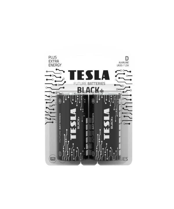 TESLA DRY BATTERIES D BLACK+ (Pack of 2)